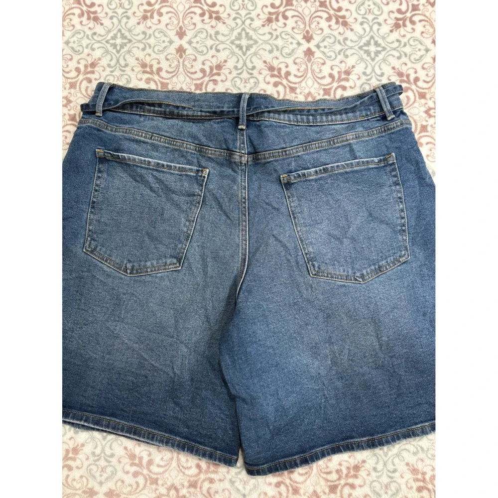 Free Assembly Womens Size 16 Denim Shorts Blue Tie Waist High Rise NWT - Picture 11 of 12